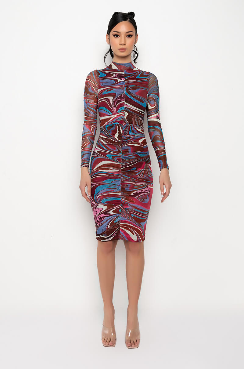 HEARD ABOUT ME MESH MIDI DRESS