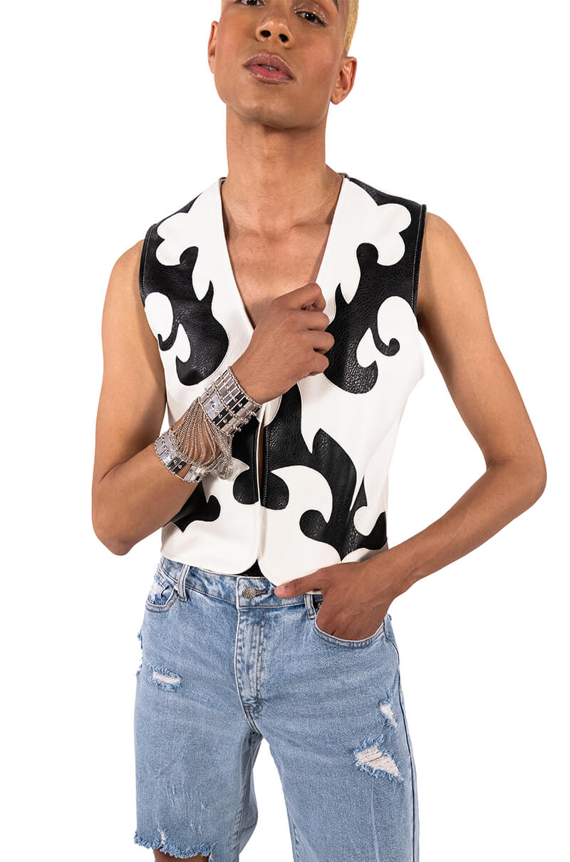 HEART IN THE HIGHLANDS FAUX LEATHER VEST
