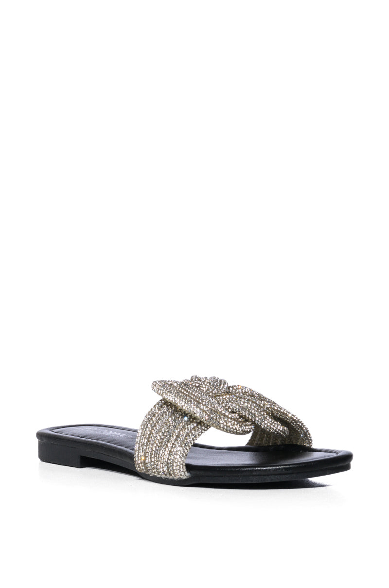 JEFFER BLACK BRAIDED FLAT IN BLACK