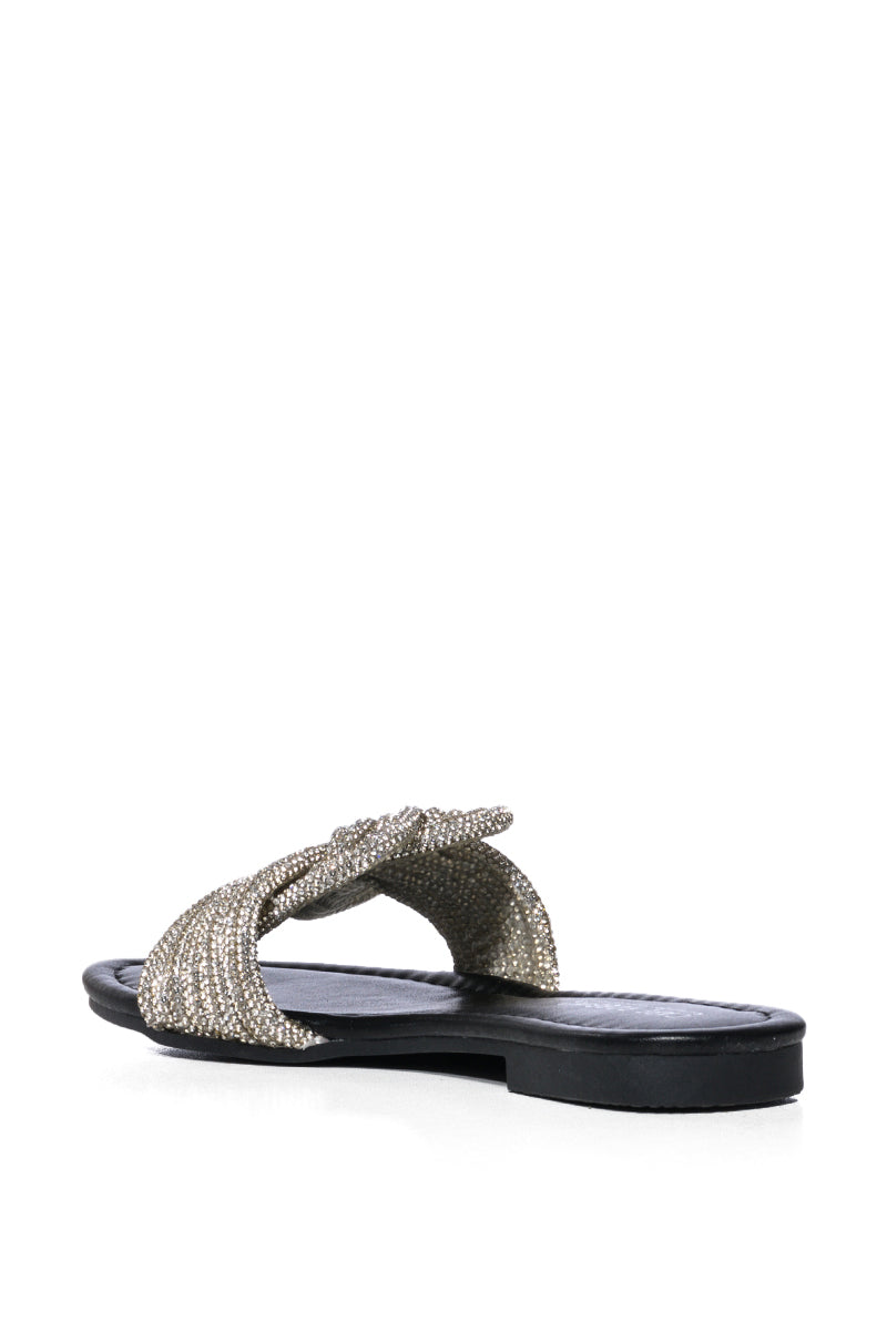 JEFFER BLACK BRAIDED FLAT IN BLACK