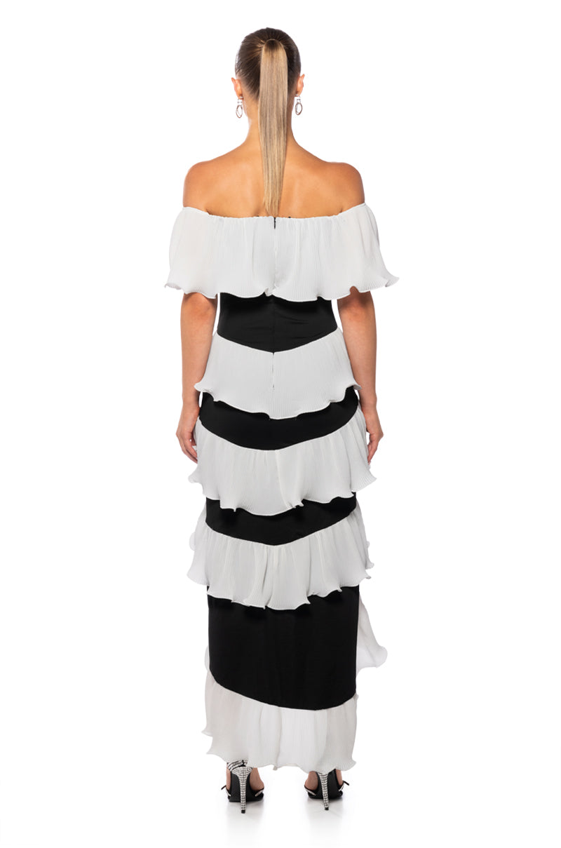 HELLO SENORITA RUFLLED MIDI DRESS