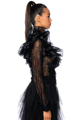 HOLLY LACE RUFFLED DETAIL BLOUSE