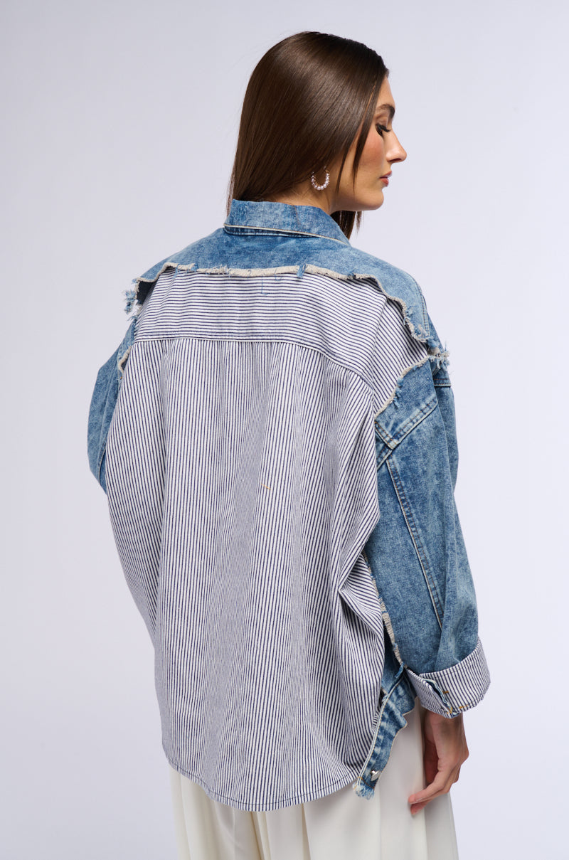 HYBRID OVERSIZED DENIM JACKET