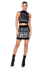 I AM HER EMBELLISHED CROPPED SWEATER