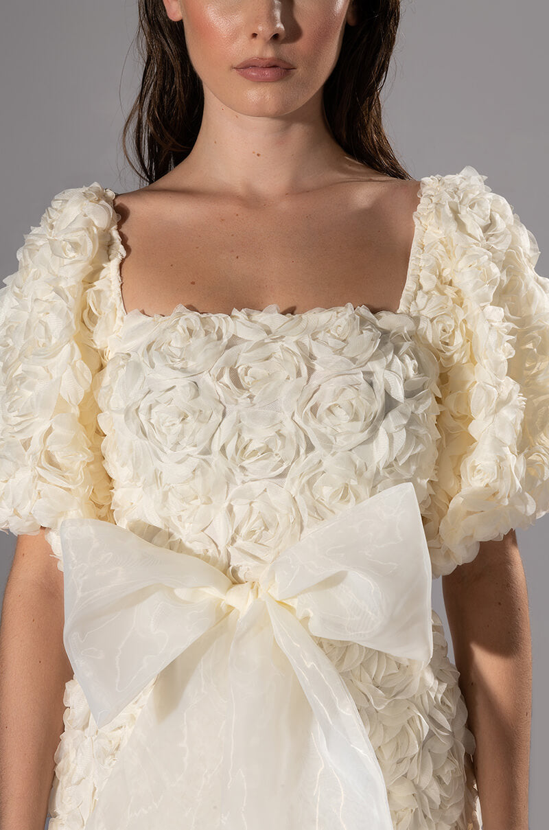 IN FULL BLOOM TEXTURED MINI DRESS