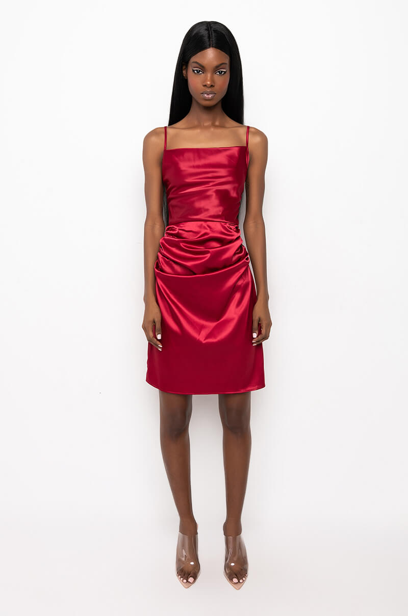 IN IT TO WIN SATIN MAXI DRESS