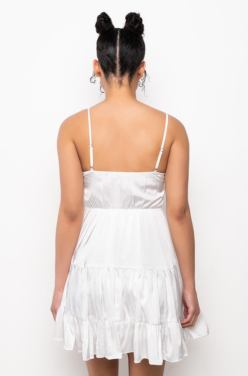 IN THE MOMENT FIT AND FLARE MINI DRESS