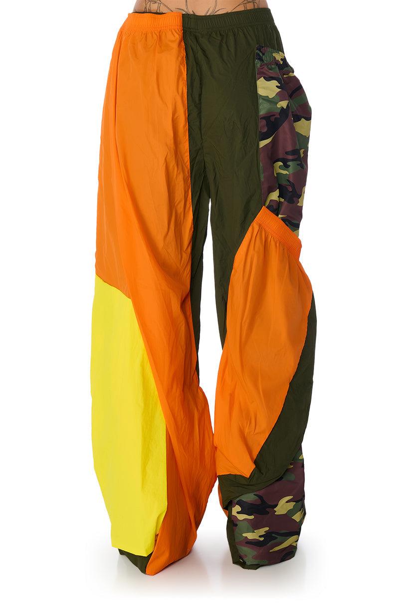 ISA CAMO AND COLORBLOCK NYLON SWEATPANT