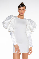 IT'S THE SLEEVES FOR ME BANDAGE MINI DRESS