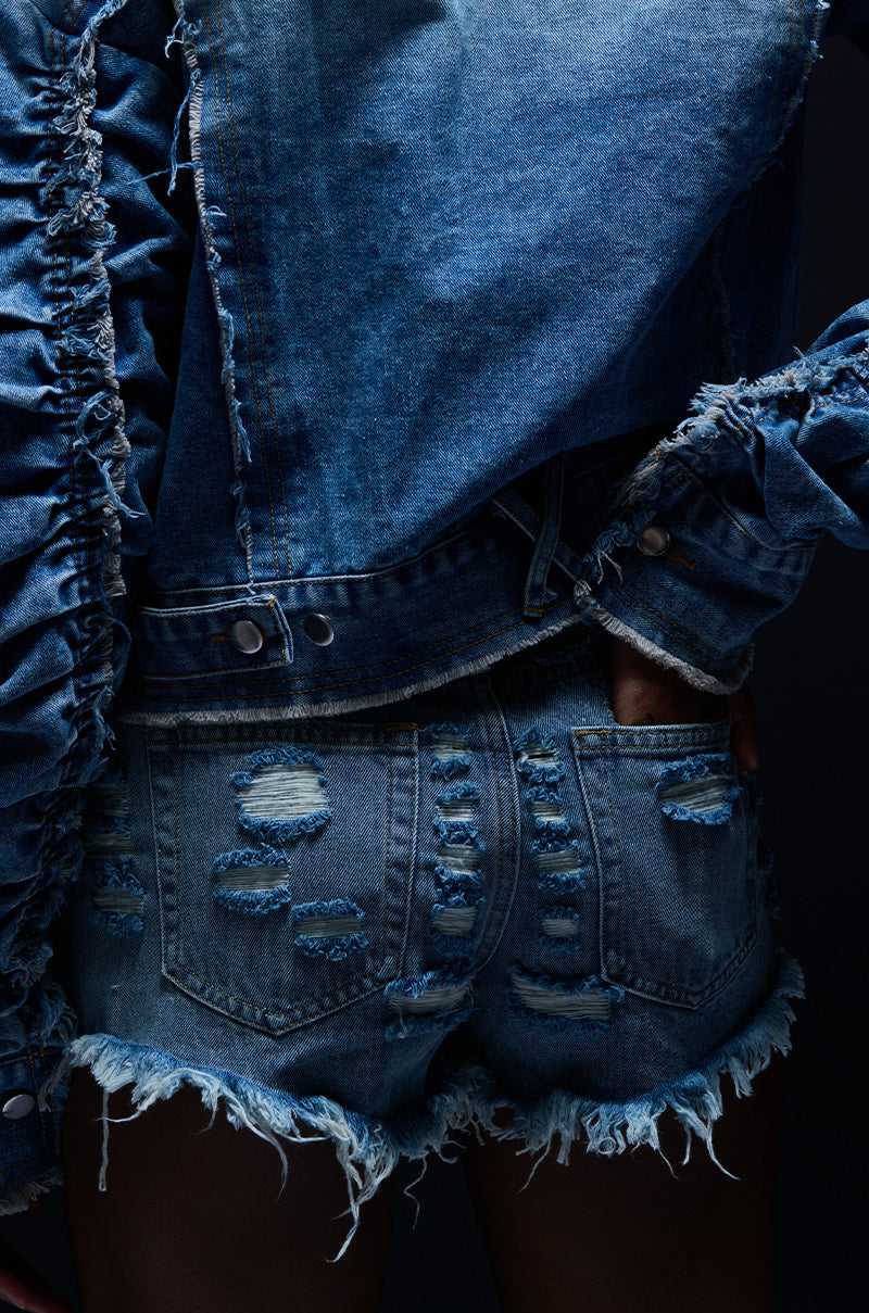 JOSIE DISTRESSED DENIM SHORT