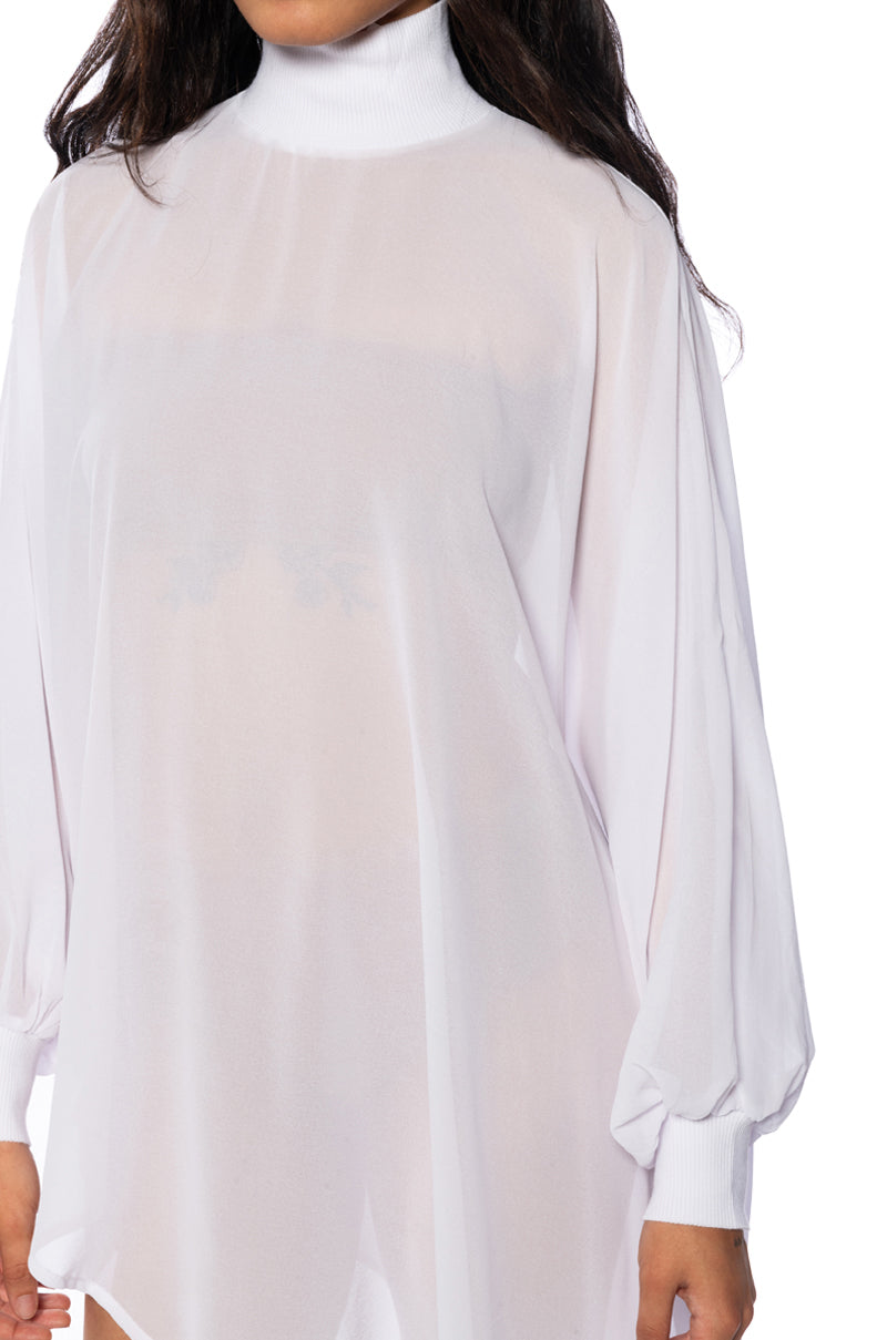 JUNE ASYMMETRICAL MIDI DRESS IN WHITE