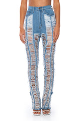 KEEP IT TOGETHER FULLY DISTRESSED STRAIGHT JEANS