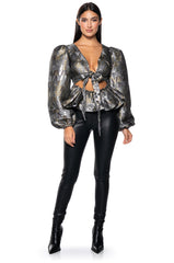 KENNA TIE FRONT BLOUSE