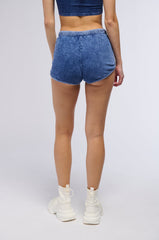 KIMBERLY MINERAL WASH MINI SHORT IN BLUE