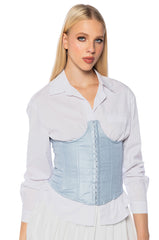 LADY LUCK COATED DENIM UNDERBUST CORSET