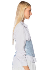 LADY LUCK COATED DENIM UNDERBUST CORSET