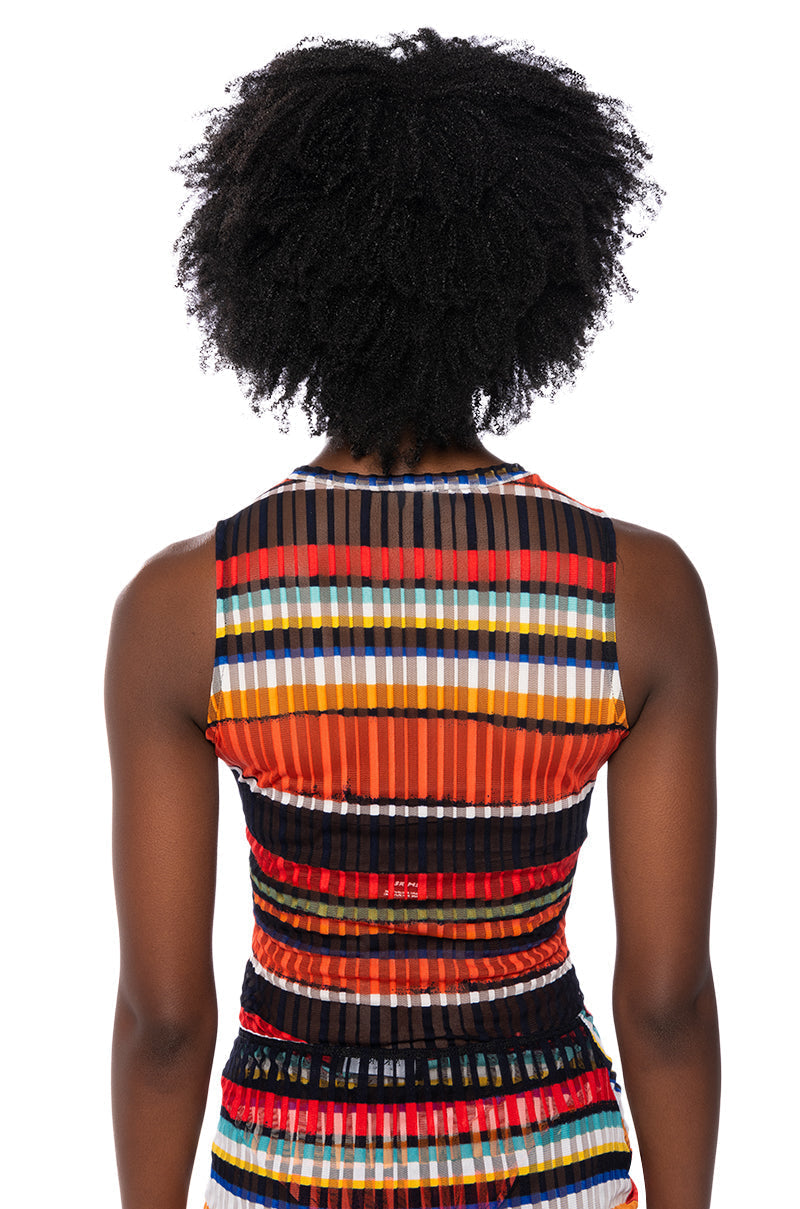 LOCALS ONLY SHEER STRIPE BODYSUIT