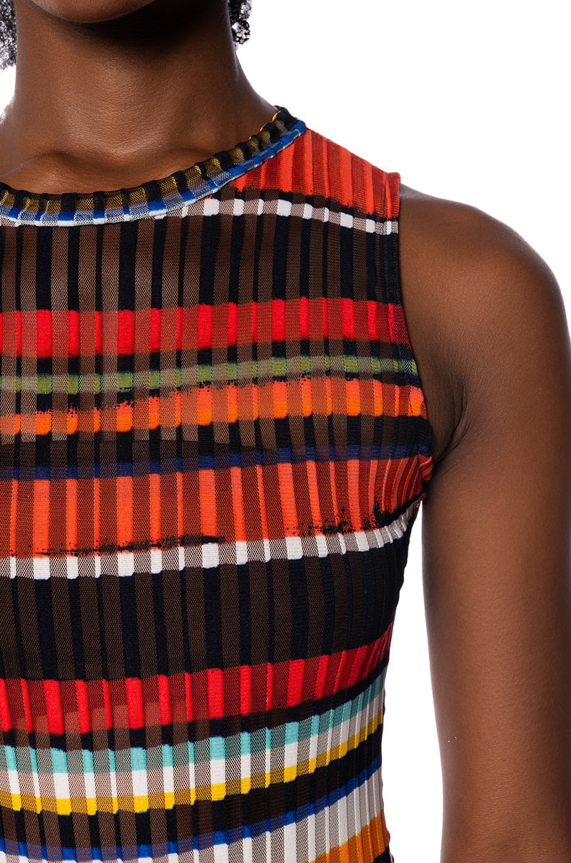 LOCALS ONLY SHEER STRIPE BODYSUIT