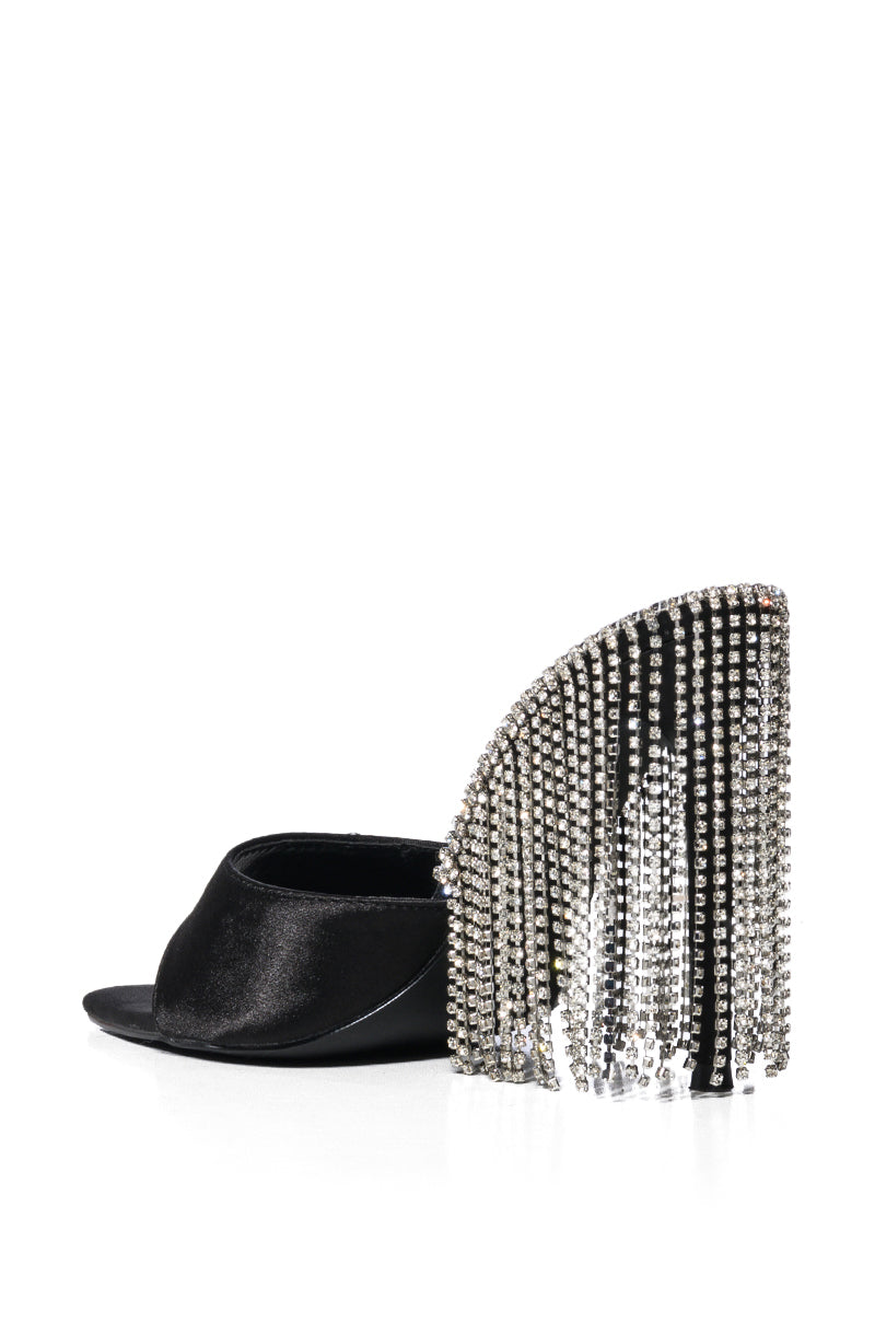 LAURENT BLACK DIAMOND DRIP HEEL SANDAL