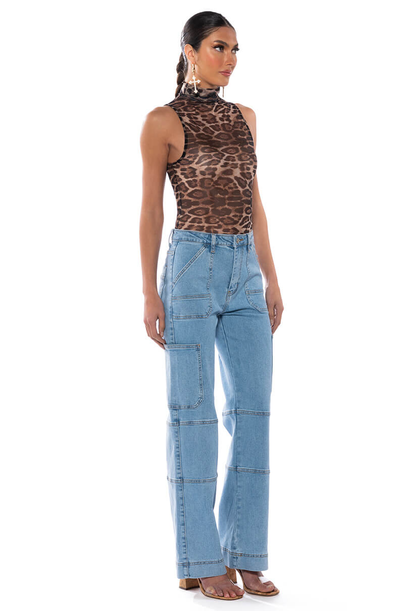 LEO SLEEVELESS MESH BODYSUIT