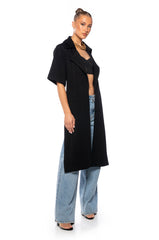 LET IT COME TRUE OPEN BACK DUSTER IN BLACK