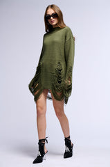 LIANA DISTRESSED OVERSIZED SWEATER