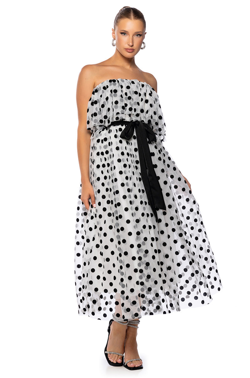 LIFE LIKE A MOVIE STRAPLESS MAXI DRESS