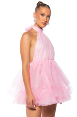 LIKE ITS NOTHING HALTER MINI DRESS