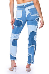 LITTLE BIT OF FUN FRAYED RELAXED FIT JEANS