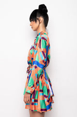 LIVE IT UP BUTTON UP MINI DRESS