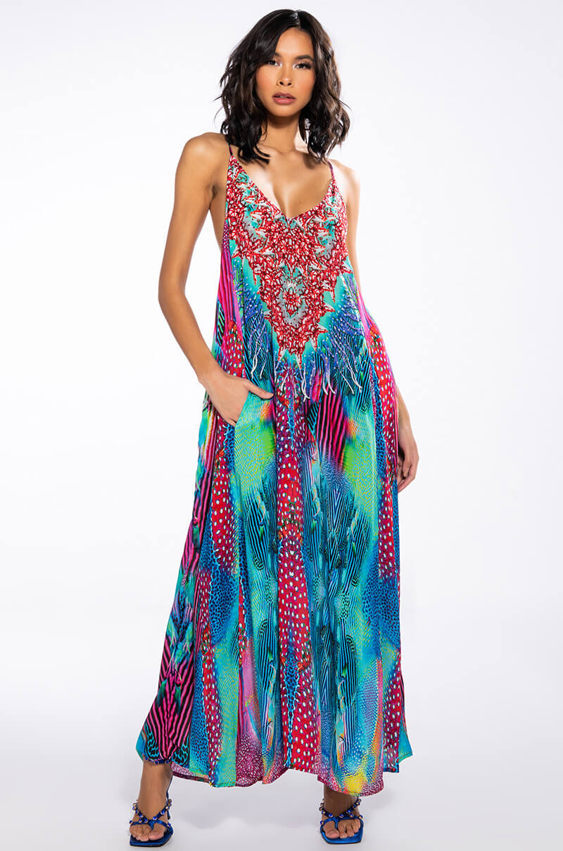 LIVE IT UP HALTER TOP MAXI DRESS