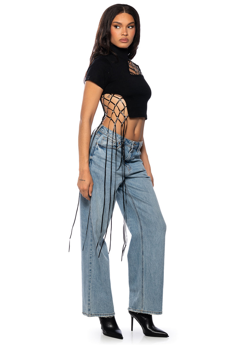 LOVING ON ME HIGH NECK CROP TOP