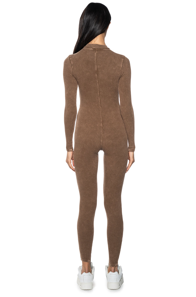 MADDELYN ZIP FRONT LONG SLEEVE CATSUIT