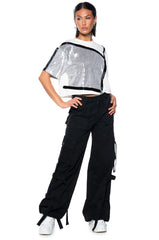 MAKE IT SHINE SEQUIN DETAIL T-SHIRT