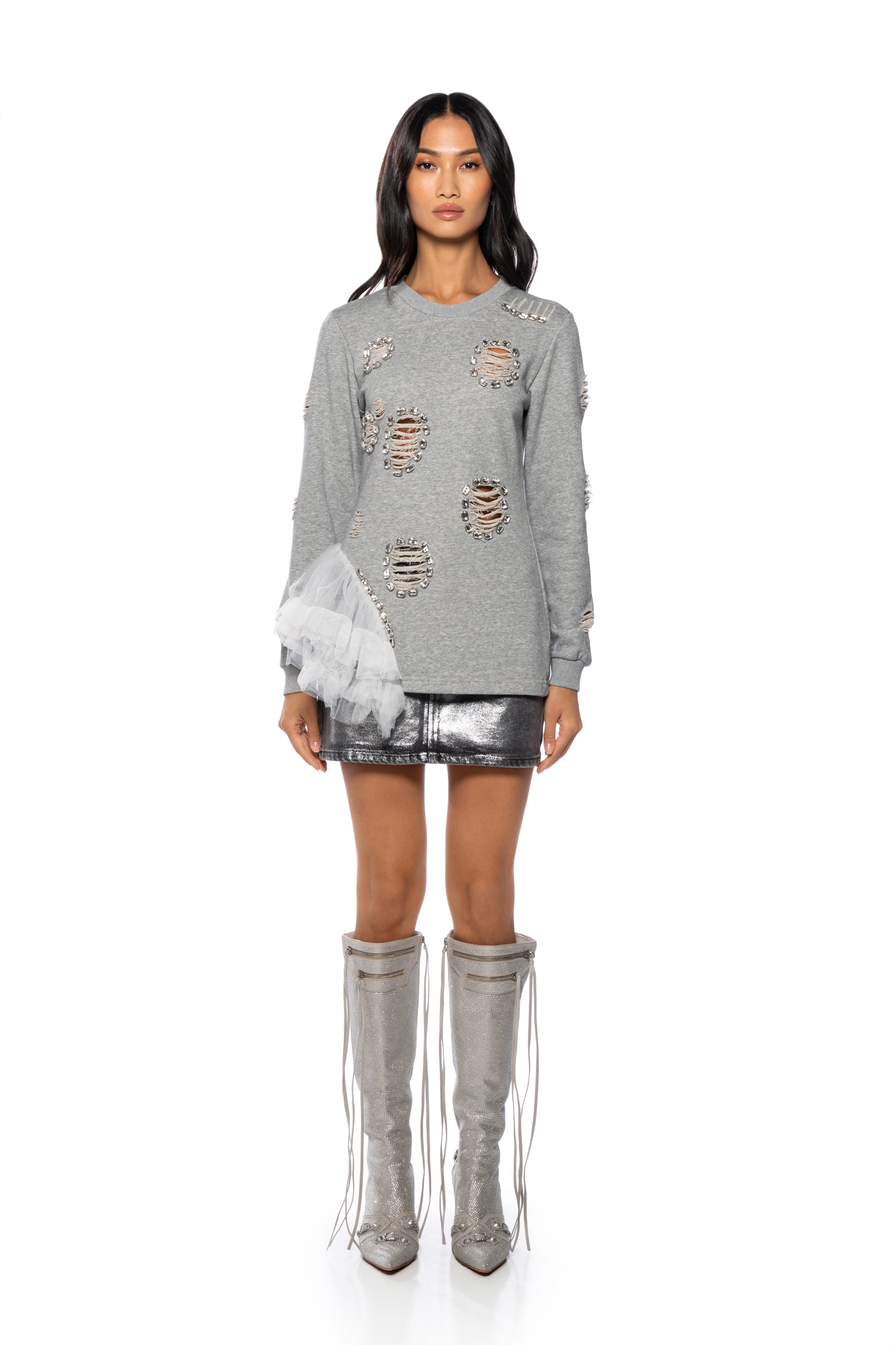 MARIELLA EMBELLISHED SWEATSHIRT