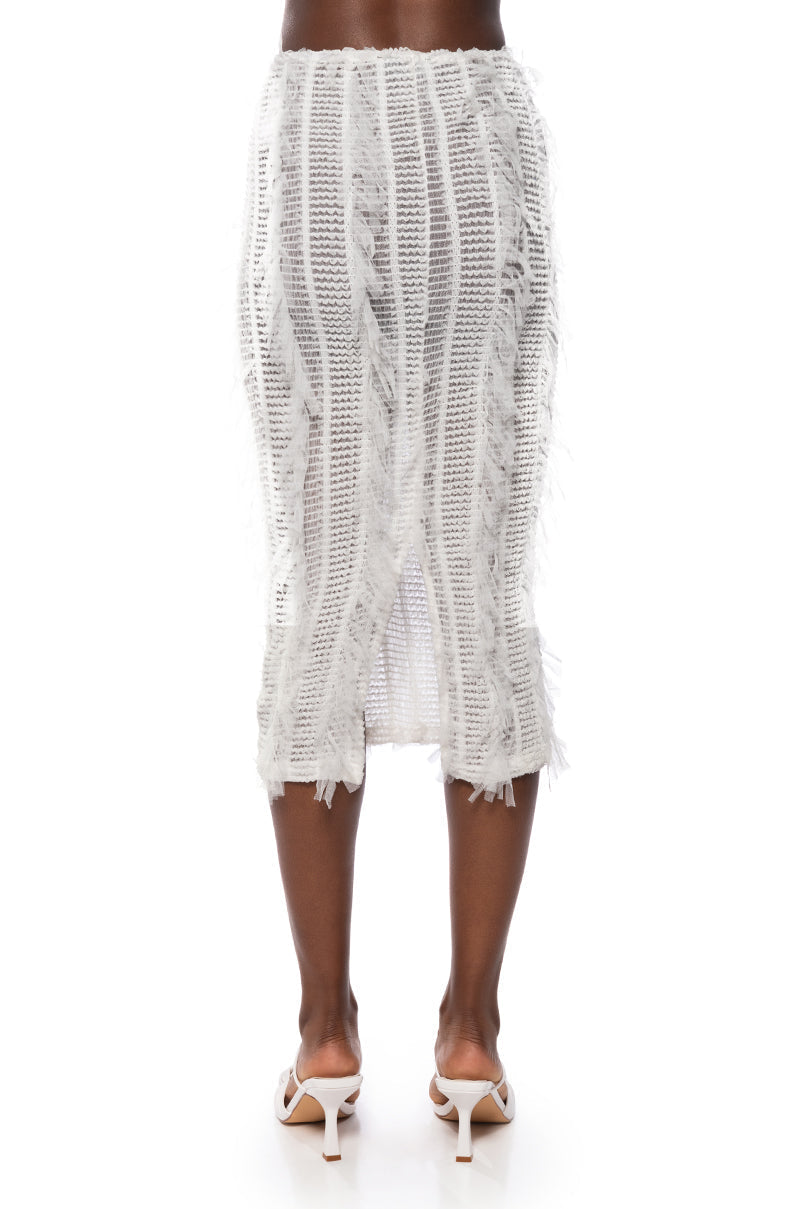 NAOMI MESH BODYCON MIDI SKIRT