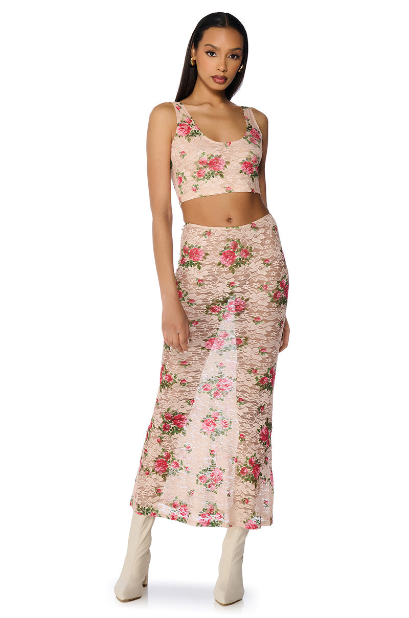 NINA FLORAL MAXI SKIRT