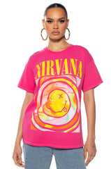 NIRVANA OFFICIAL LOGO OVERSIZED BAND TEE