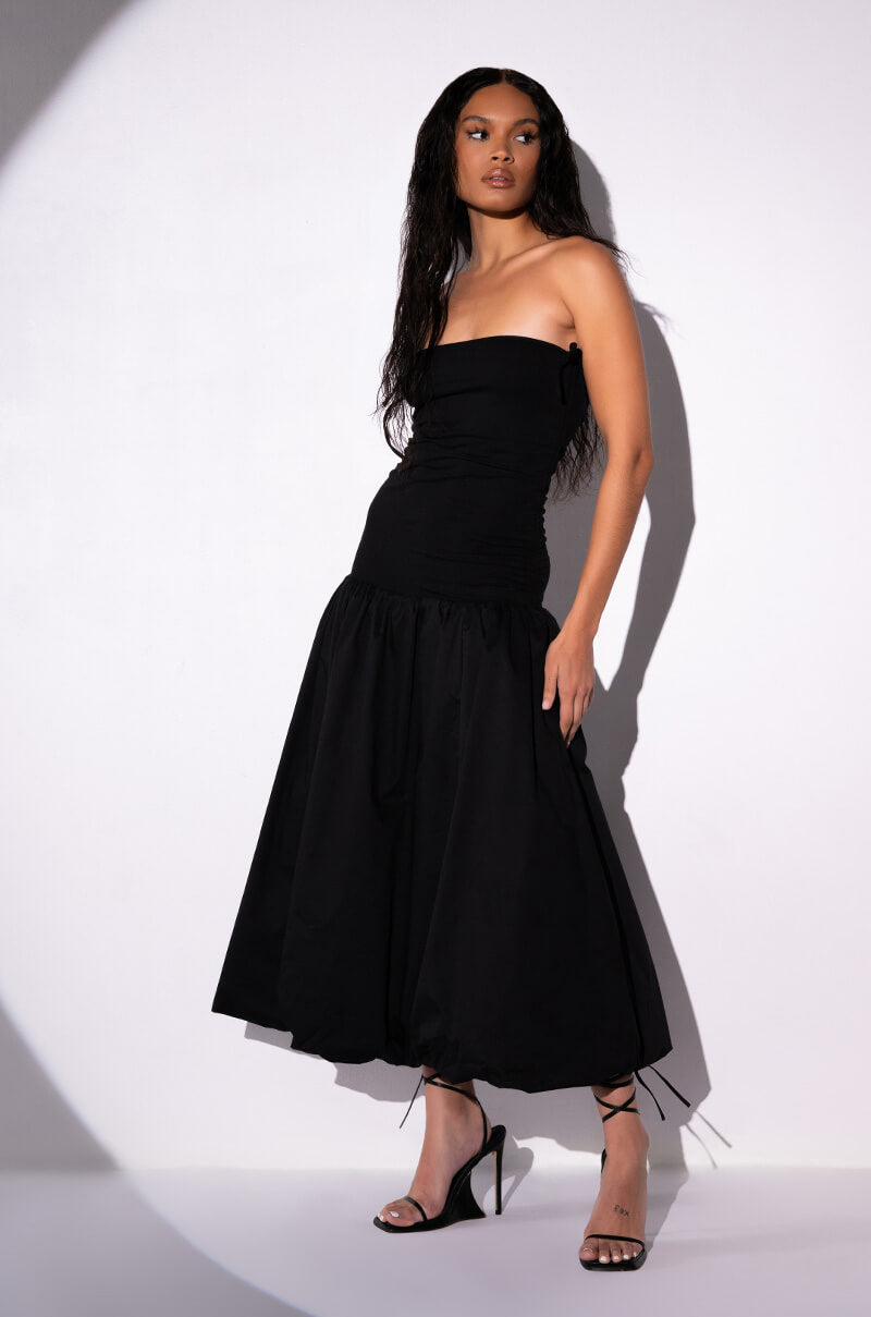 MAKE YOU MINI DROPPED WAIST MIDI DRESS