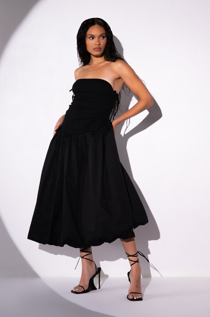 MAKE YOU MINI DROPPED WAIST MIDI DRESS