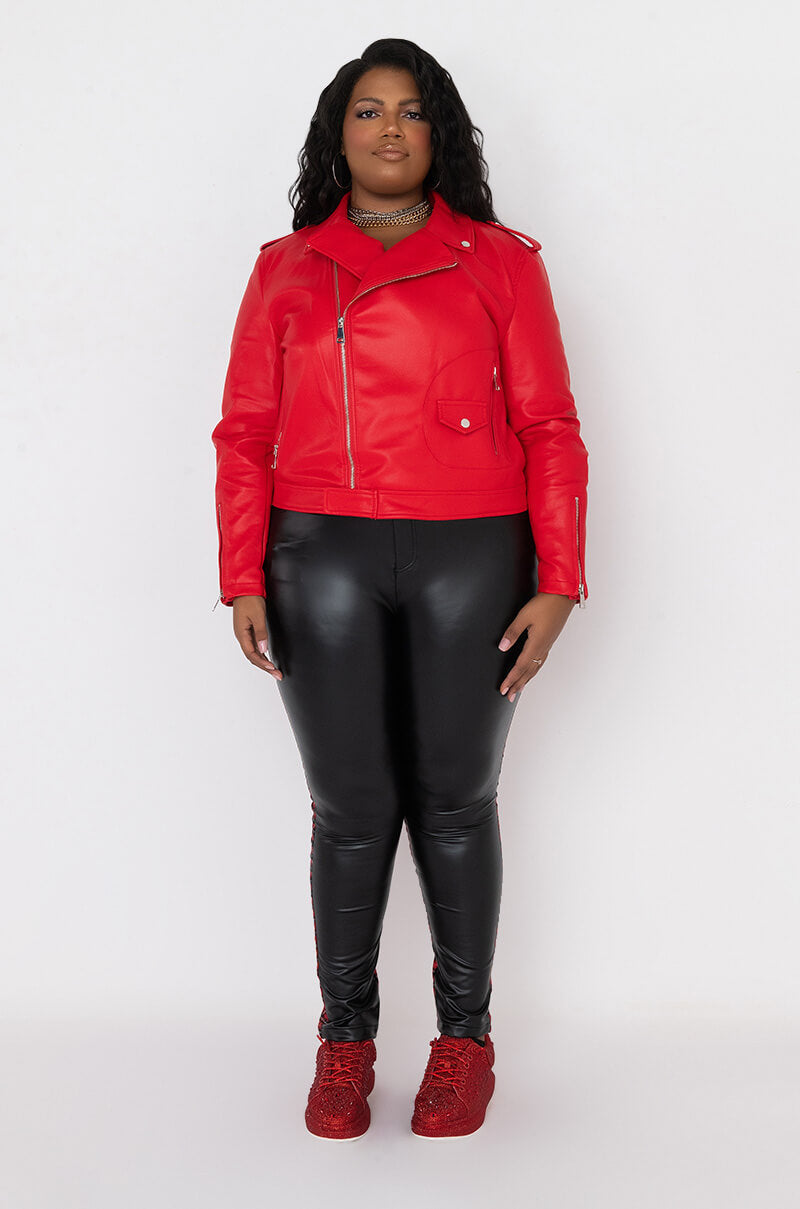 AZALEA WANG PLUS SIZE AUSSY BASIC MOTO JACKET