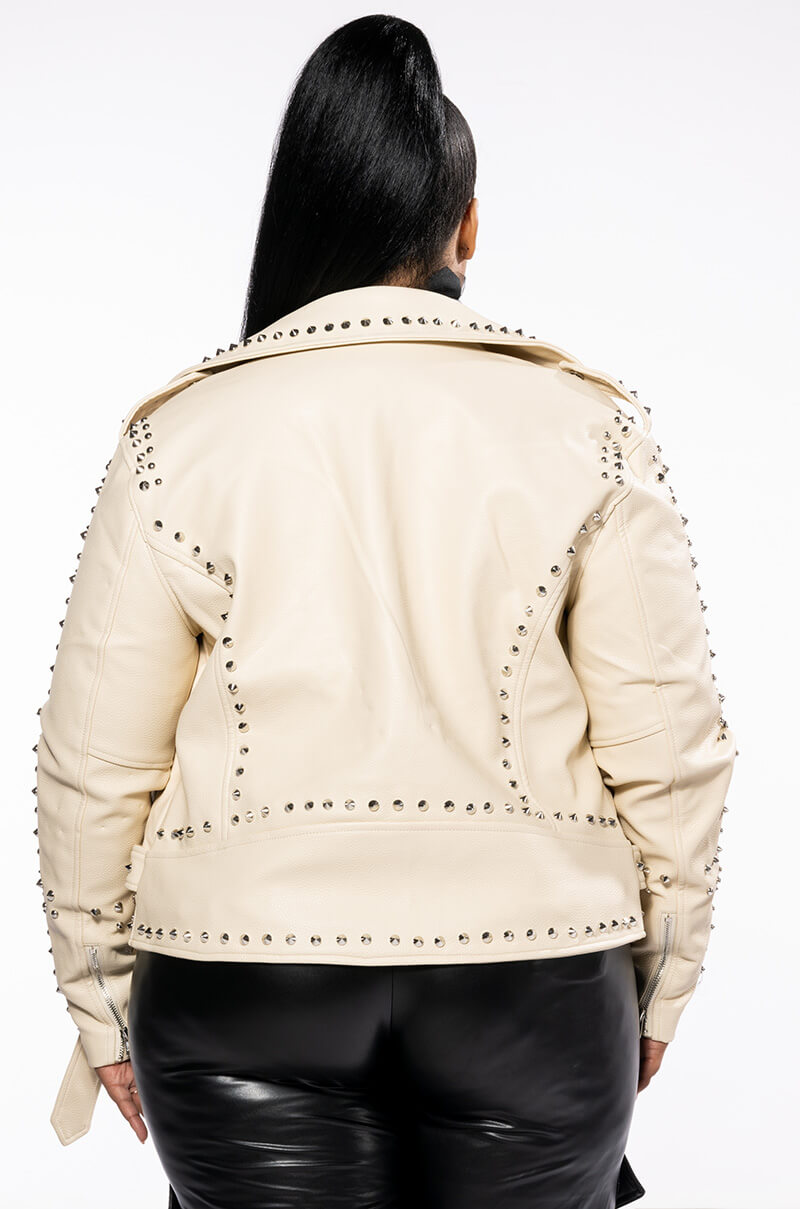 PLUS AZALEA WANG SUMMER SET STUDDED MOTO JACKET