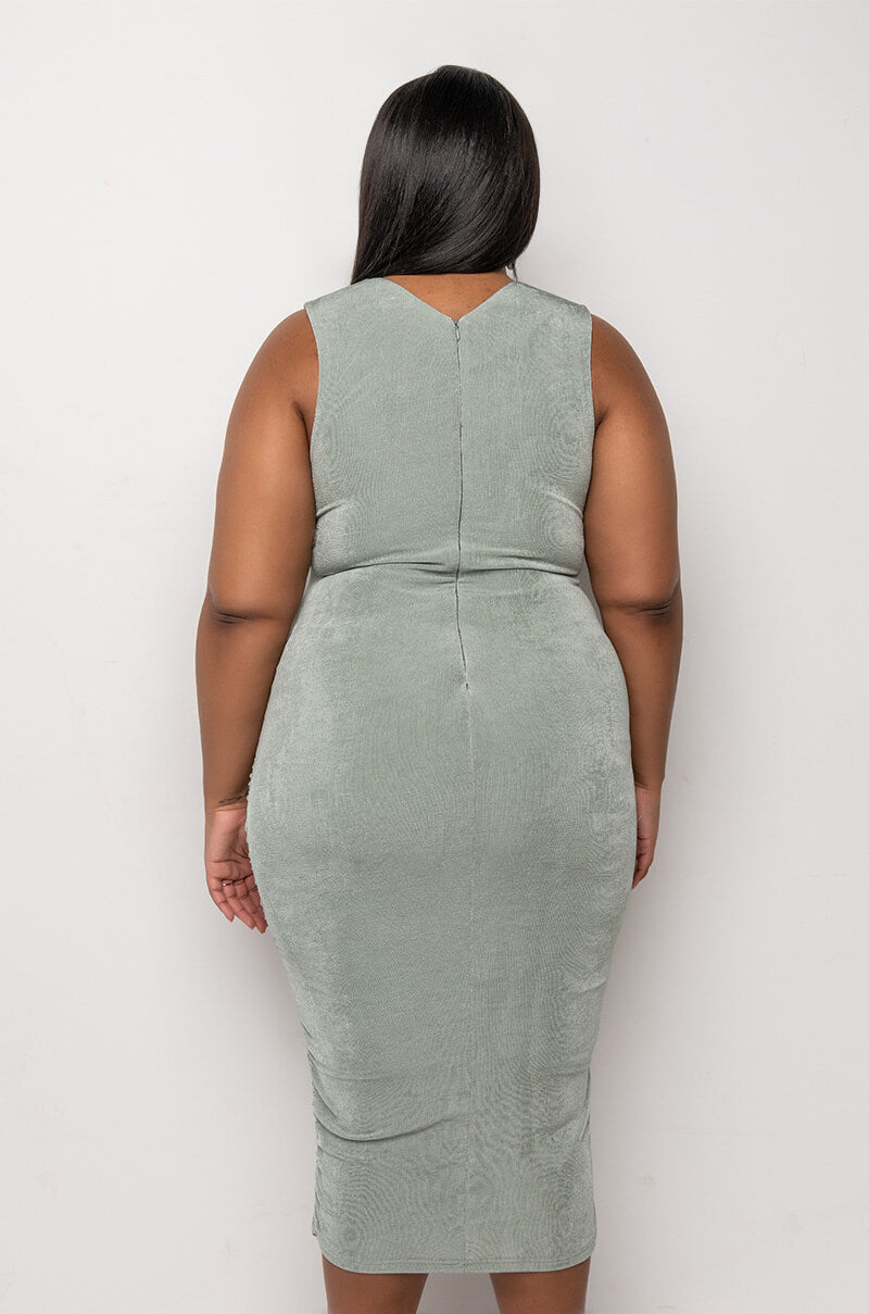 PLUS CLASS ACT SLINKY MIDI DRESS