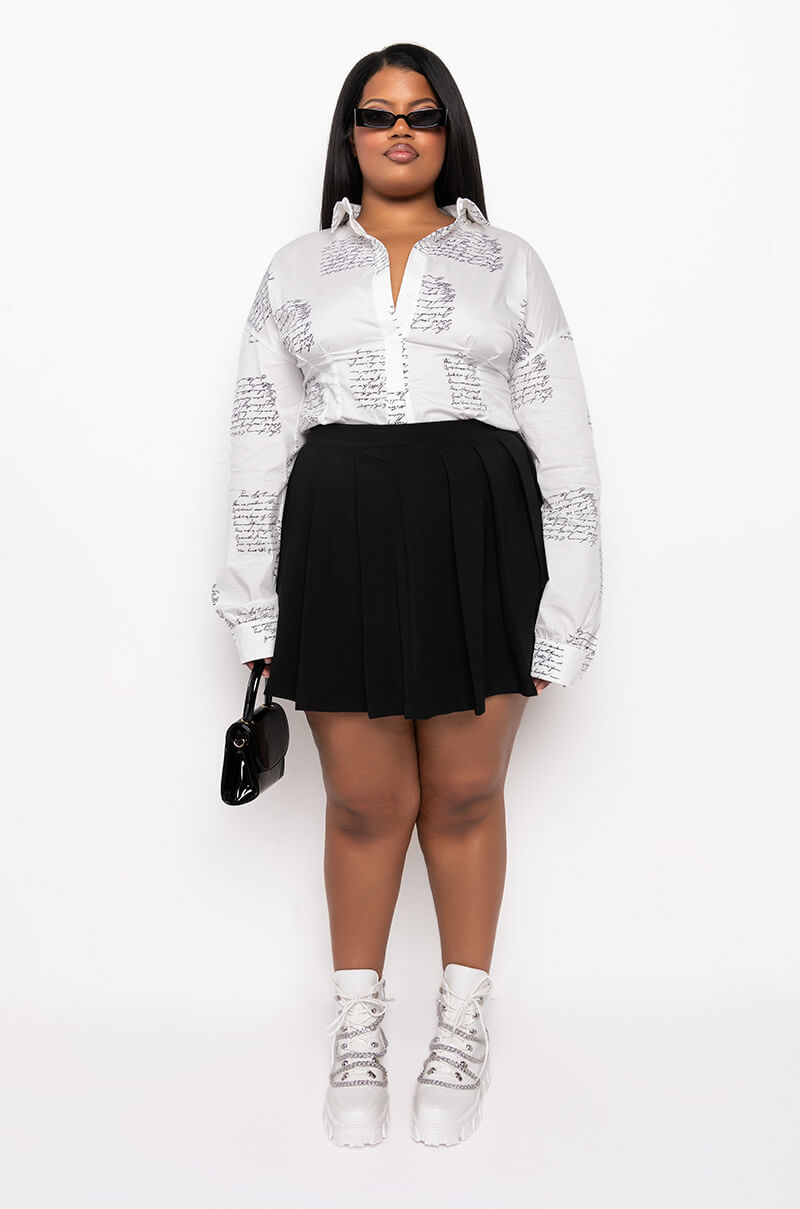 ISLAND PLEATED MINI SKIRT