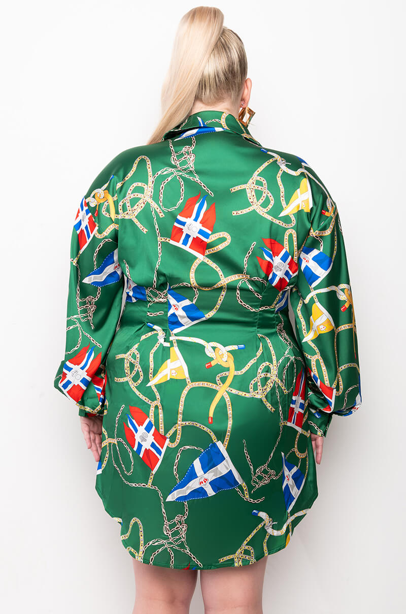 PLUS THIS WAY PLEASE BUTTON UP MINI DRESS