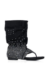 PLEXI BLACK EMBELLISHED COVERED SANDAL