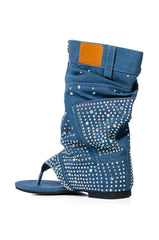 PLEXI DENIM EMBELLISHED COVERED SANDAL