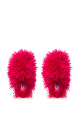 FURRY FUR SLIPPERS IN FUCHSIA